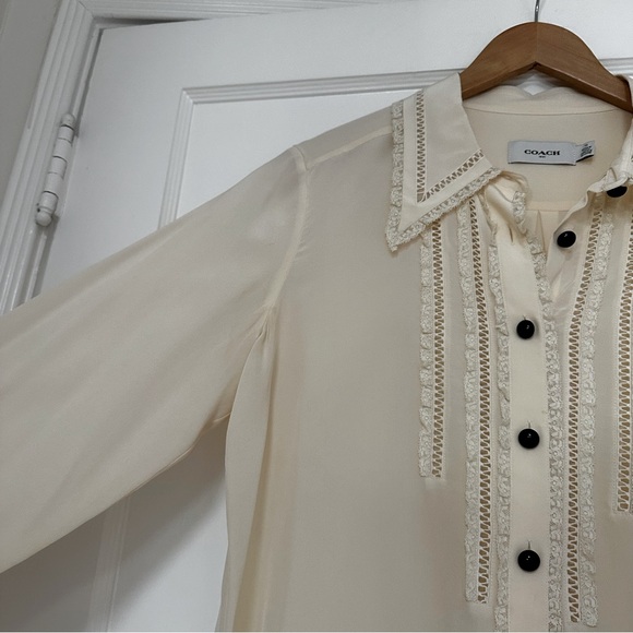 Coach silk lace ruffle blouse - Picture 6 of 12